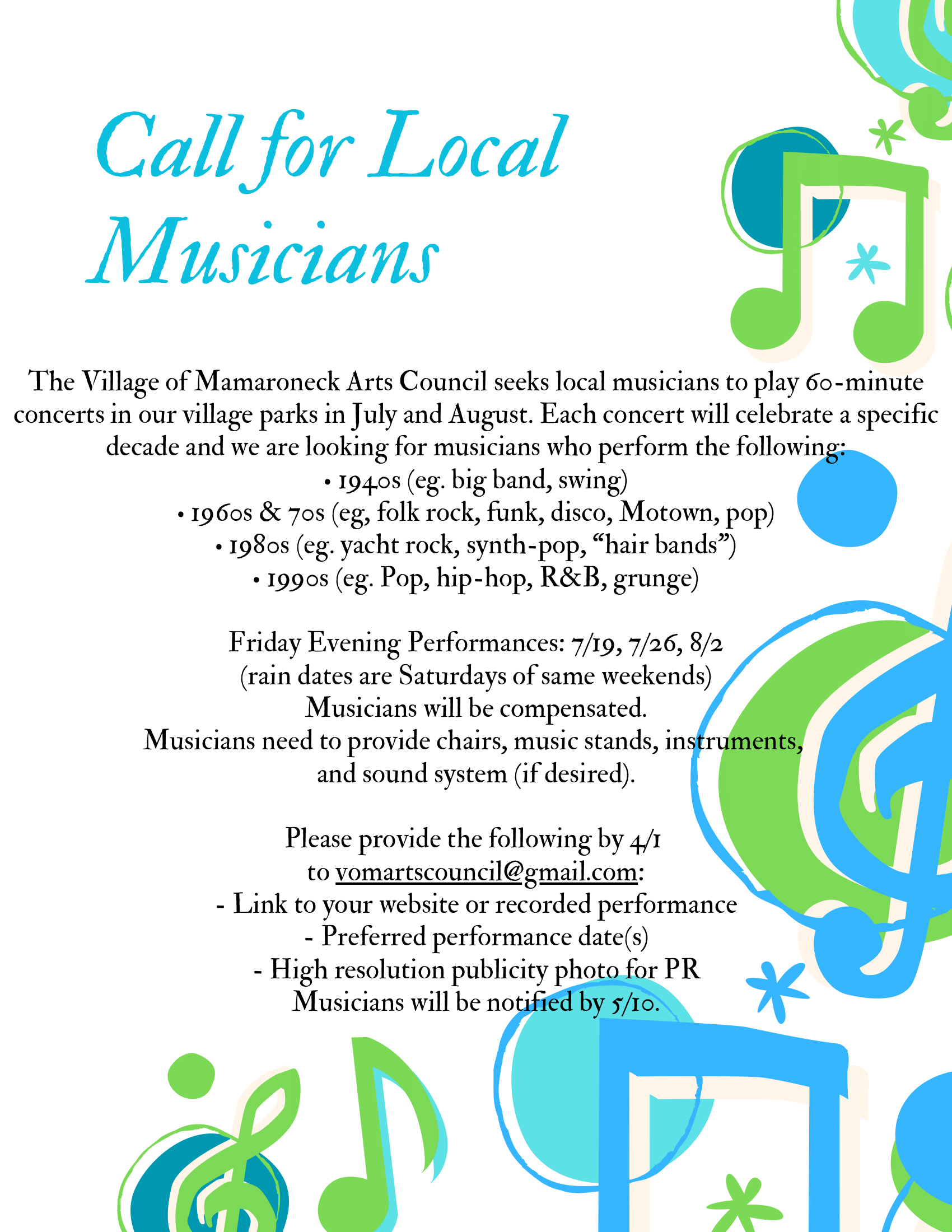 Call for Musicians PNG