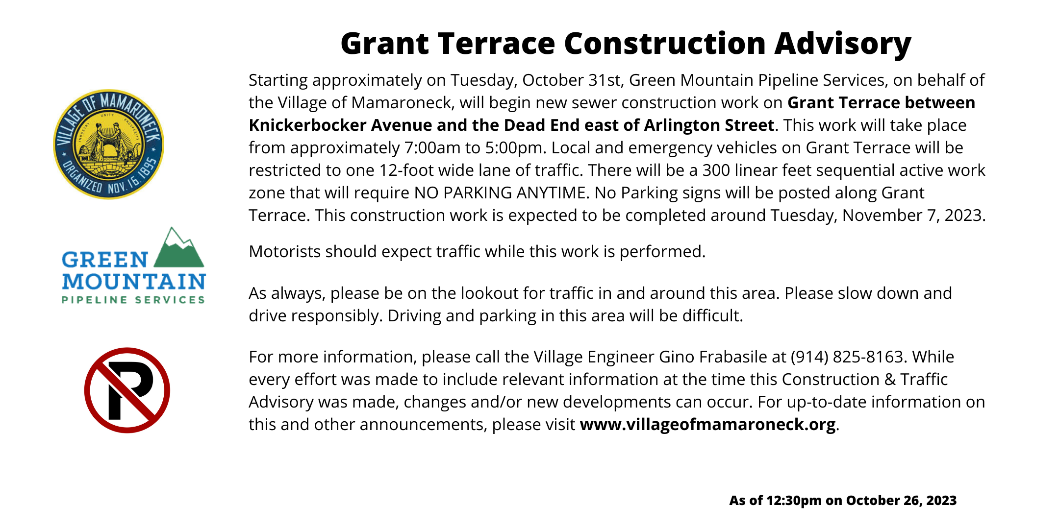 Grant Terrace Construction Advisory PNG