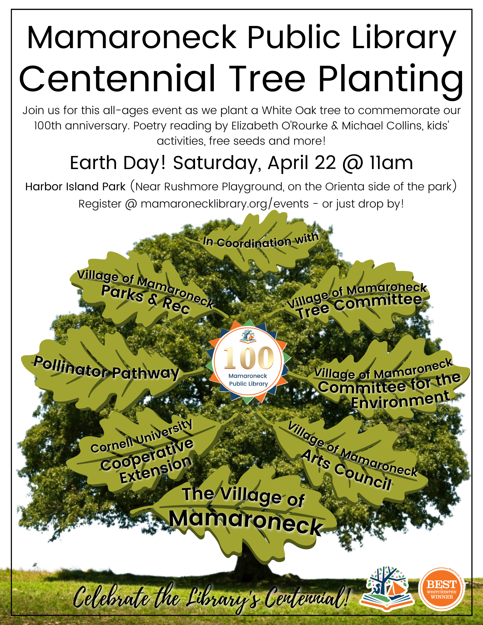 Mamaroneck Public Library Centennial Tree Planting 2022-04-22 PNG