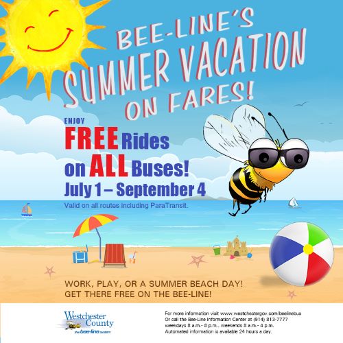 Westchester County Bee Line System Summer Vacation on Fares SMALL PNG