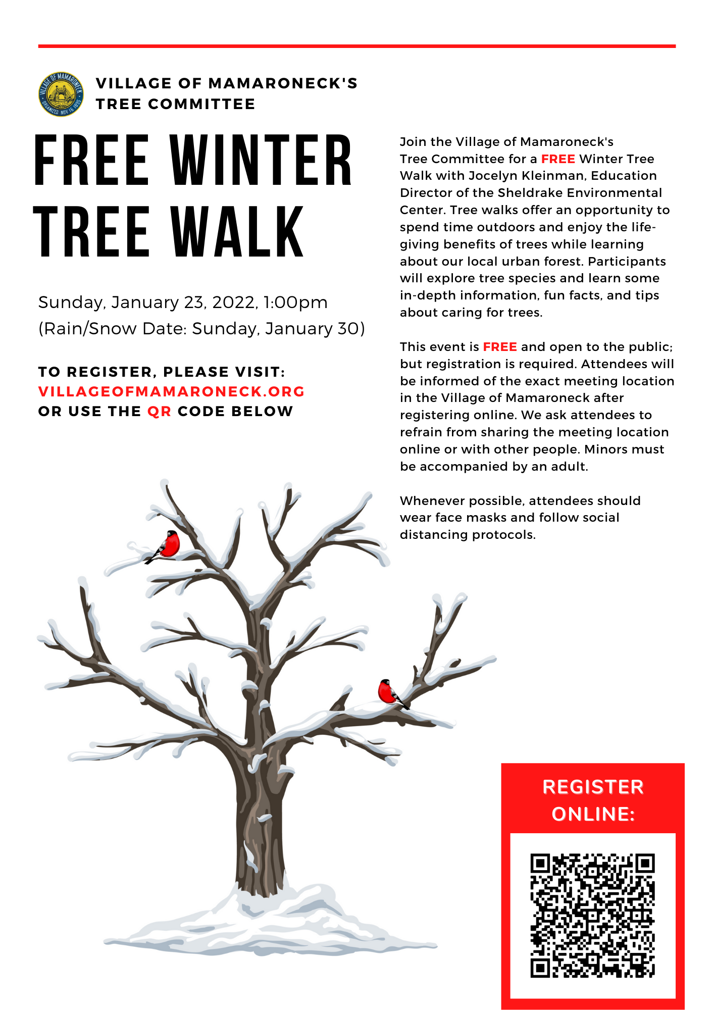 Winter Tree Walk Flyer PNG